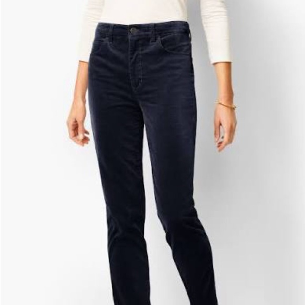 Talbots Flawless High Waist Straight-Leg Velveteen Pants